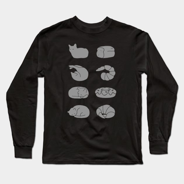Cat Looks Like Food - grey Long Sleeve T-Shirt by CCDesign